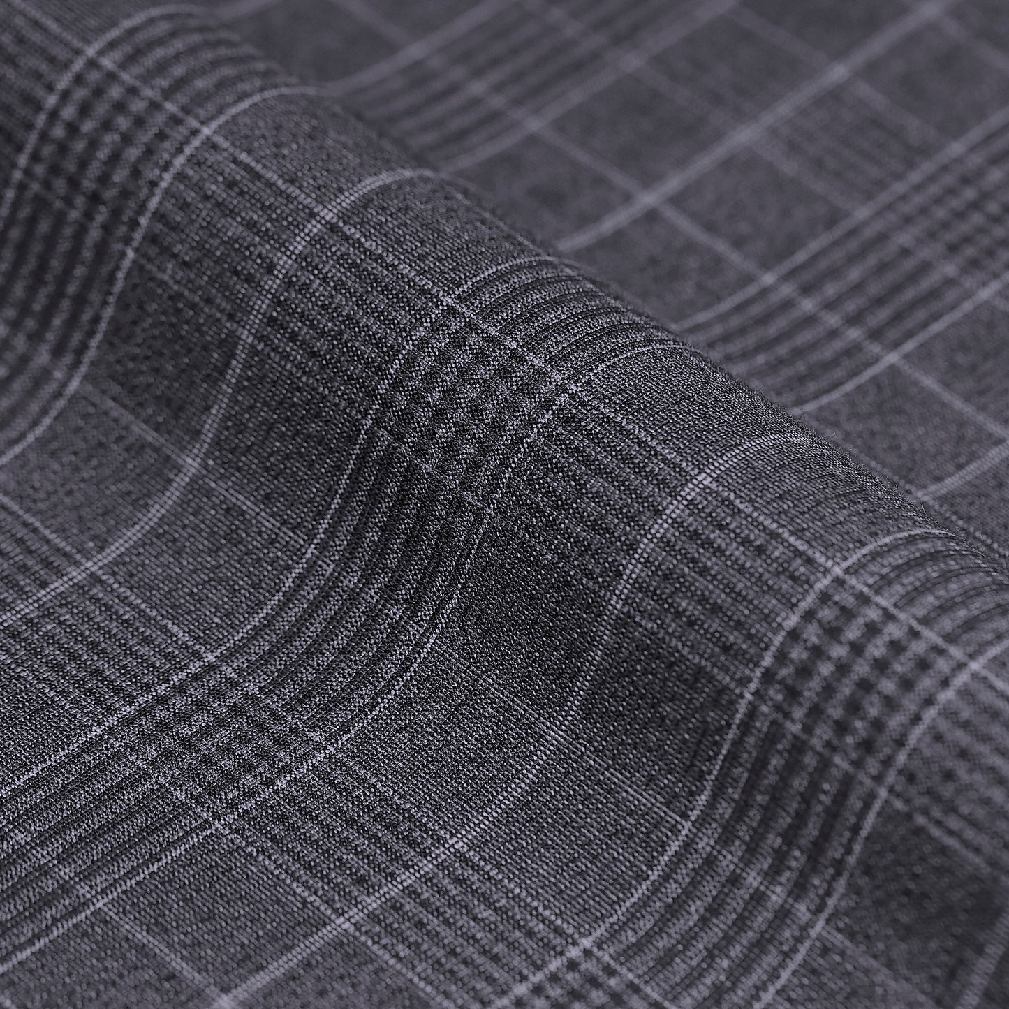 Slate Grid Fabric For Trousers
