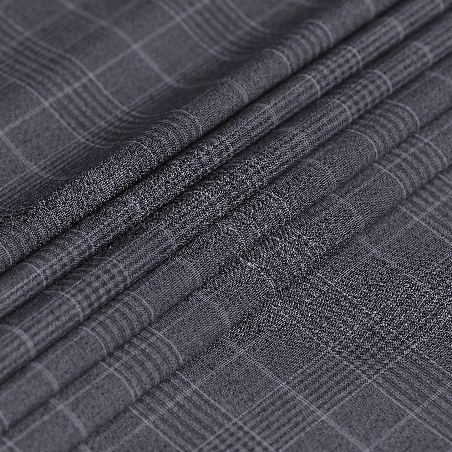 Slate Grid Fabric For Trousers