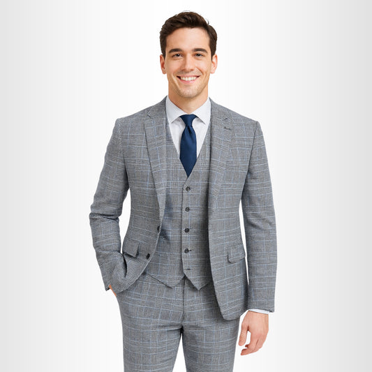 Silver Gridline Fabric