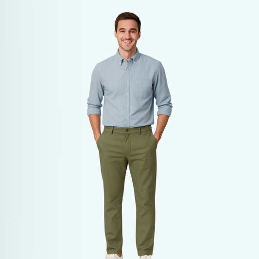 Lichen Moss Chino Fabric