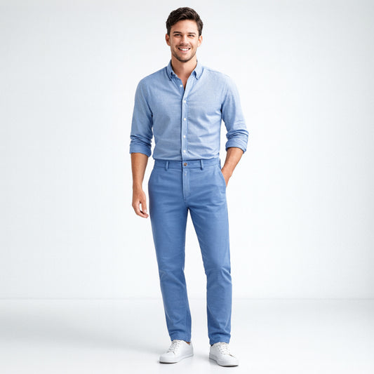 Legacy Blue Chino Fabric