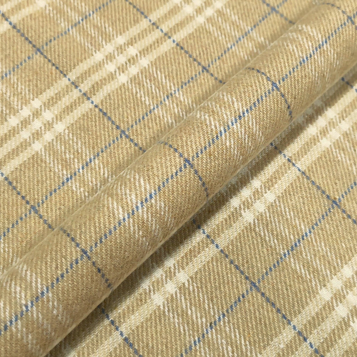 Tan Heritage Windowpane Fabric