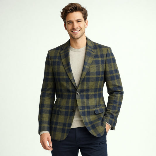 Azzurro Bosco Check Fabric