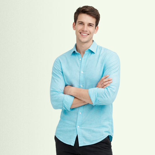 Aqua Breeze Linen Fabric