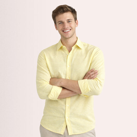 Lime Tint Linen Fabric