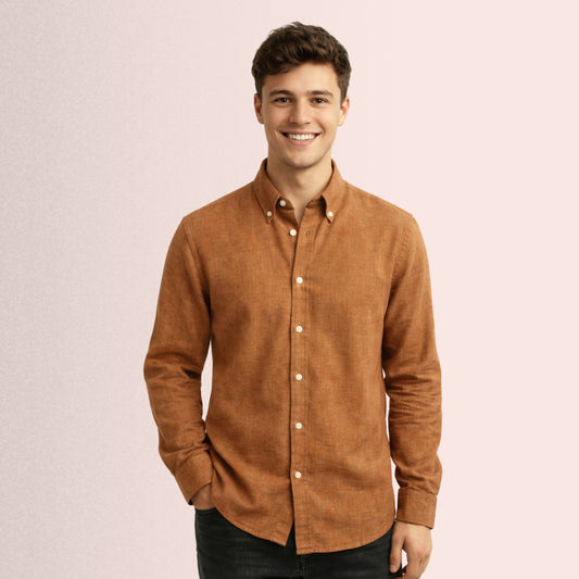 Burnt Caramel Linen Fabric