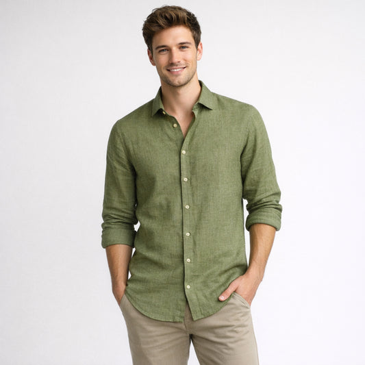 Forest Moss Linen Fabric