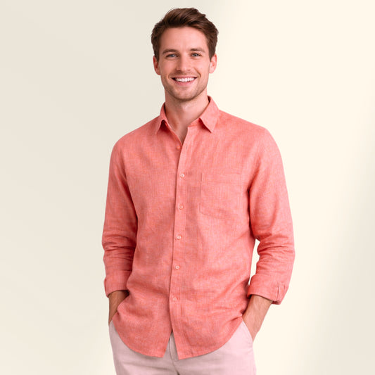 Sunset Blush Linen Fabric