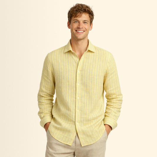 Sunbeam Multi-Stripe Linen Fabric