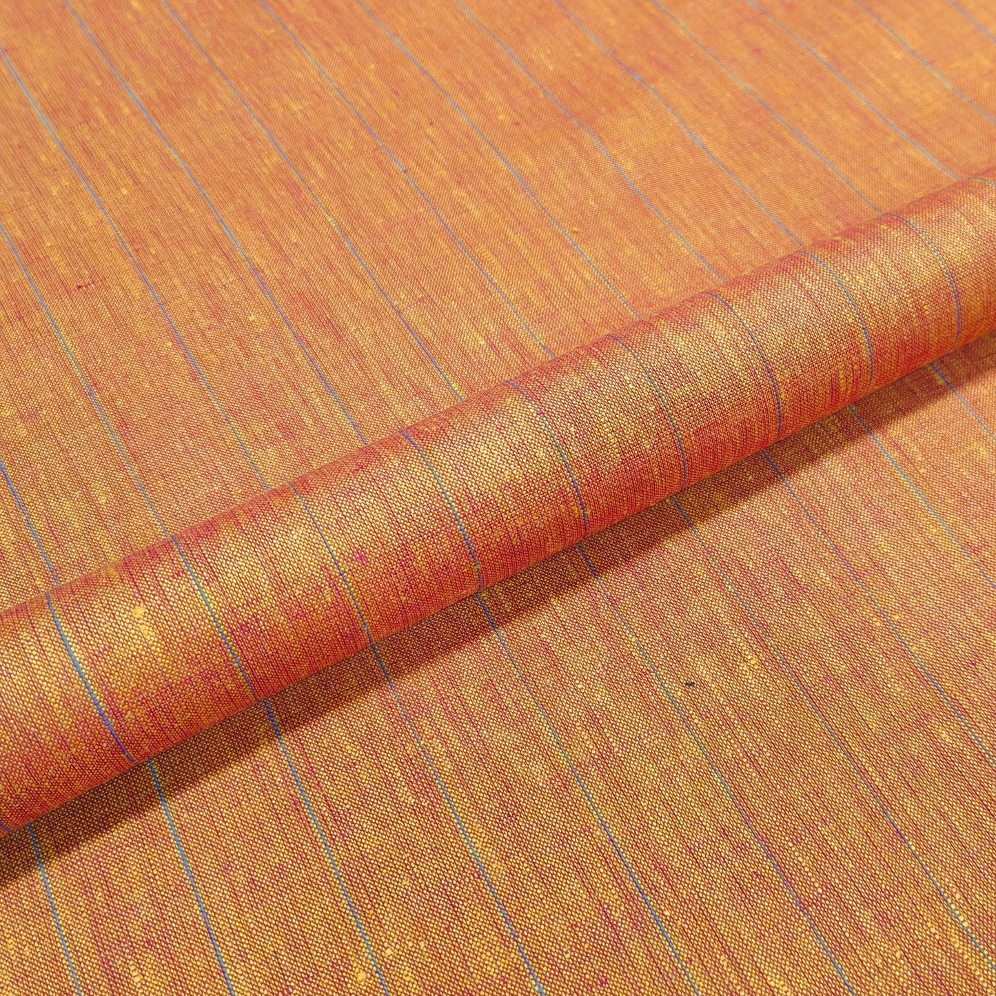 Sunset Rust Stripe Linen Fabric