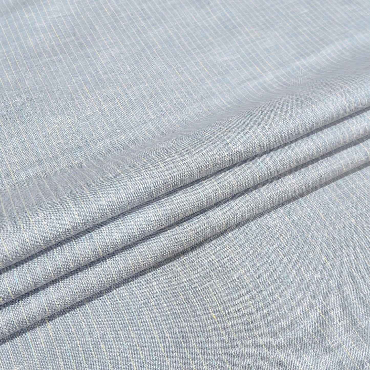 Sky Mist Pinstripe Linen Fabric