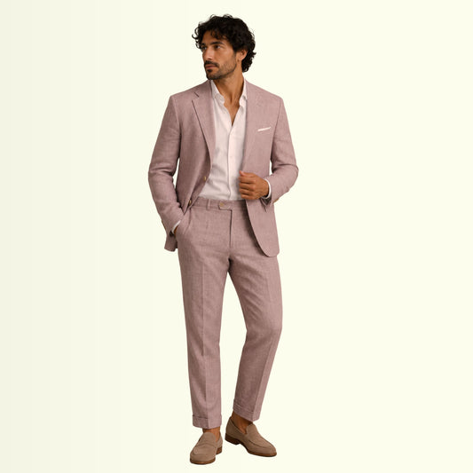 Dusty Rose Twill Linen Fabric