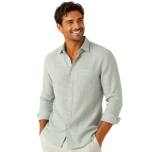 Arctic Mist Linen Fabric