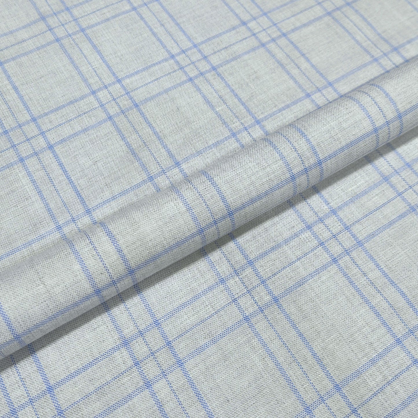 Silver Sky Windowpane Fabric