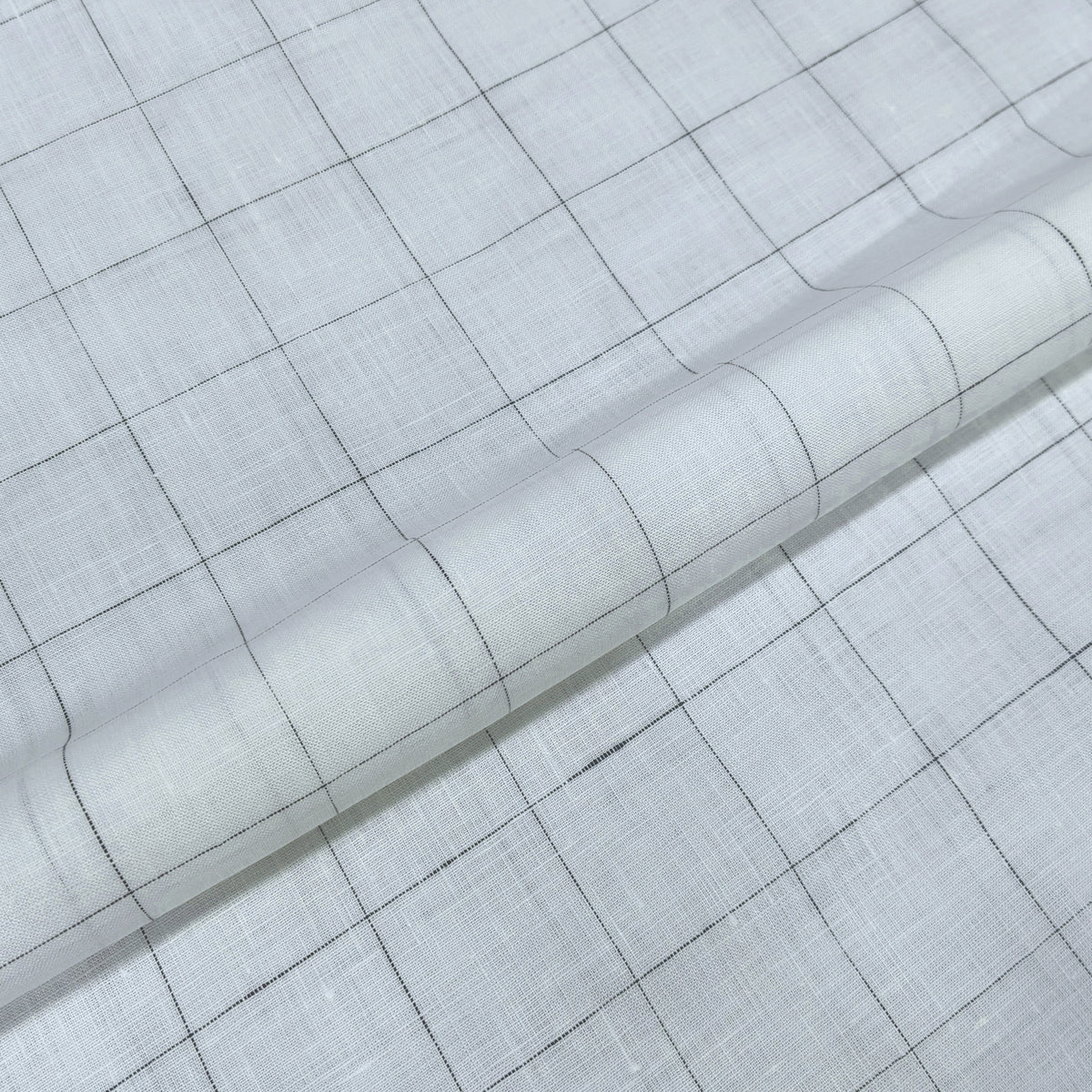 Classic Windowpane Linen Fabric