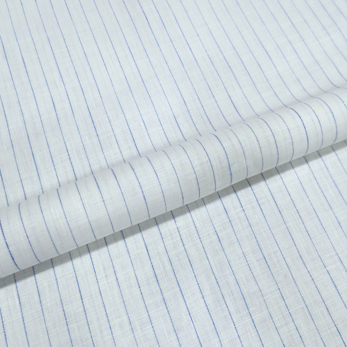 Azure Pinstripe Linen Fabric