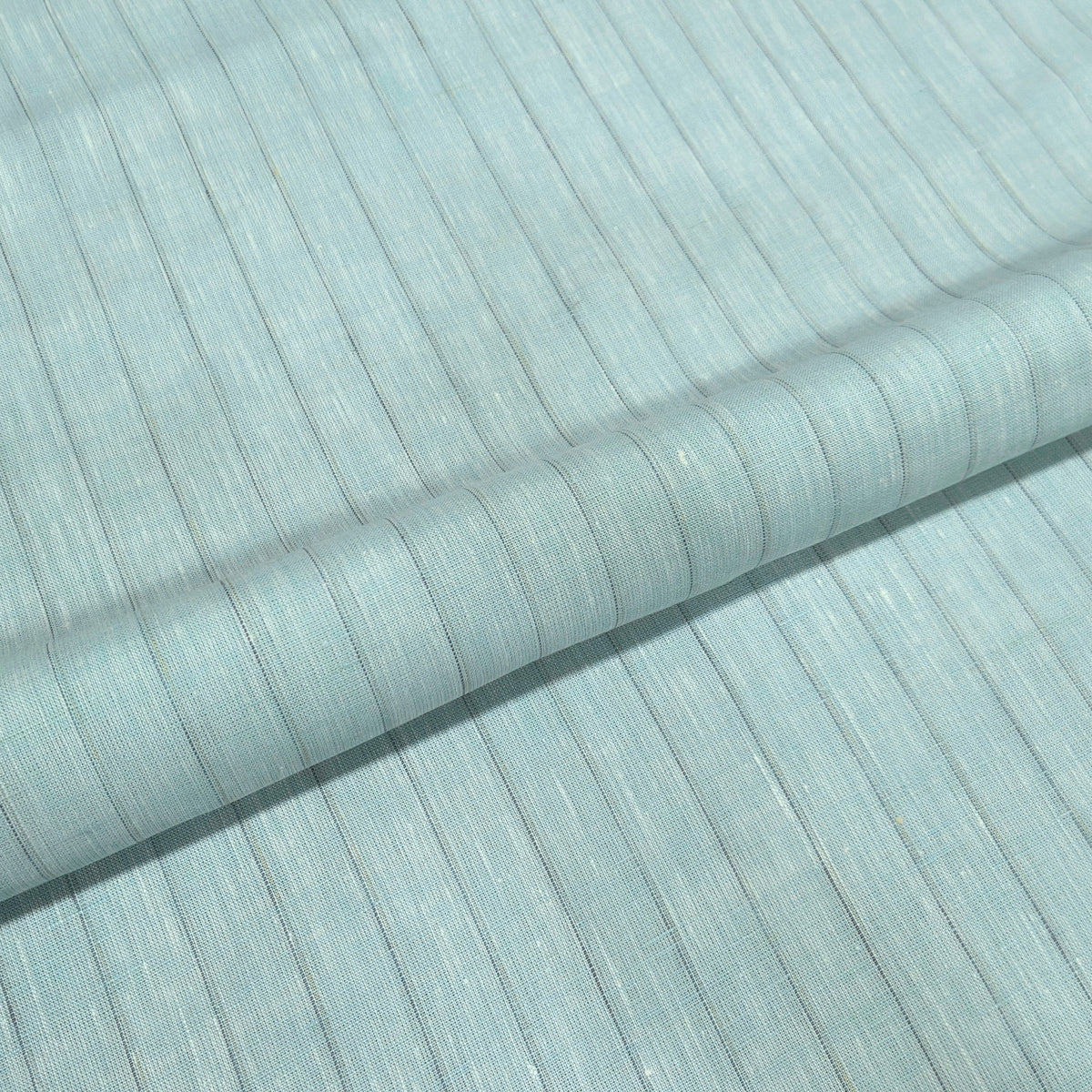 Sage Shadow Stripe Linen Fabric