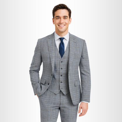 Silver Gridline Fabric