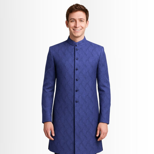 Amparo Blue Jacquard Fabric