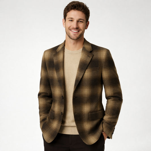 Seal Brown Urban Check Fabric