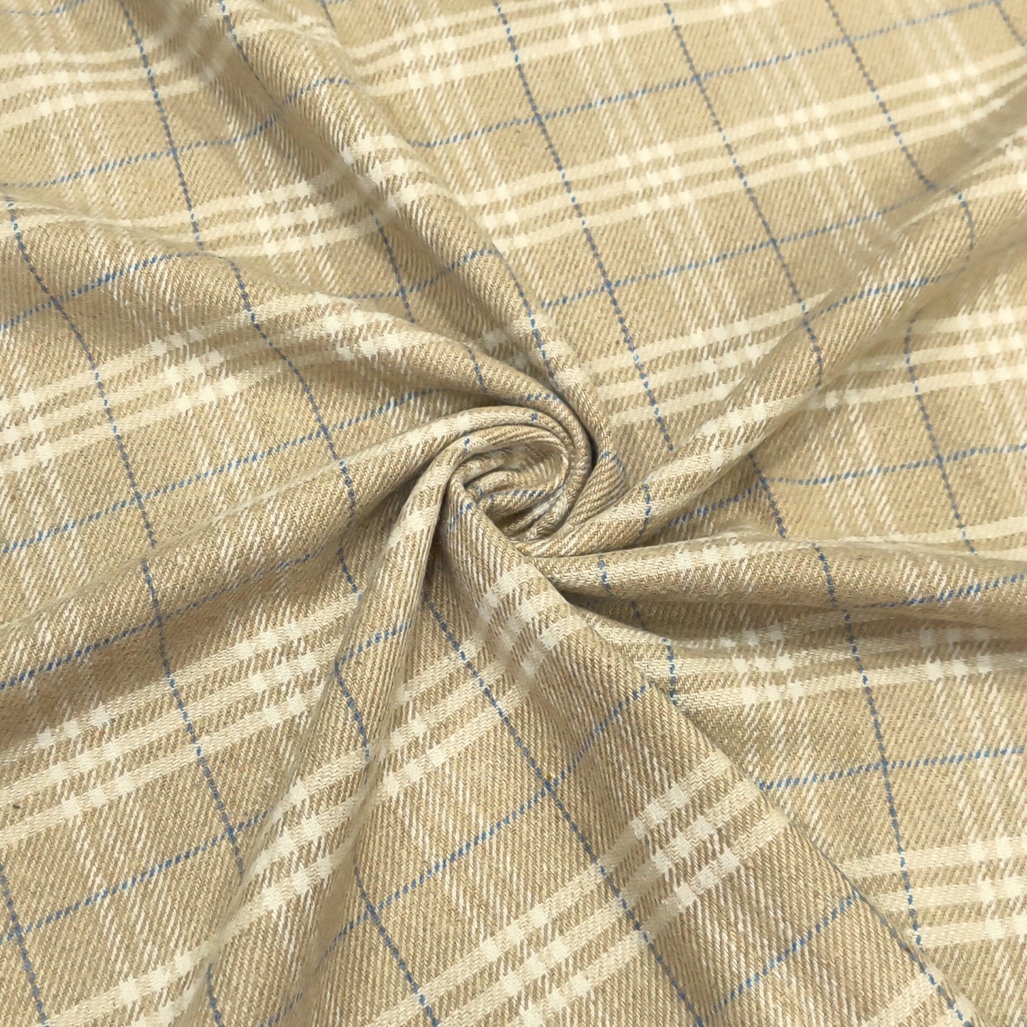Tan Heritage Windowpane Fabric
