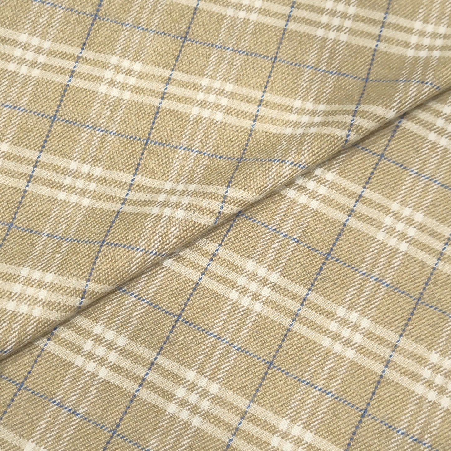 Tan Heritage Windowpane Fabric