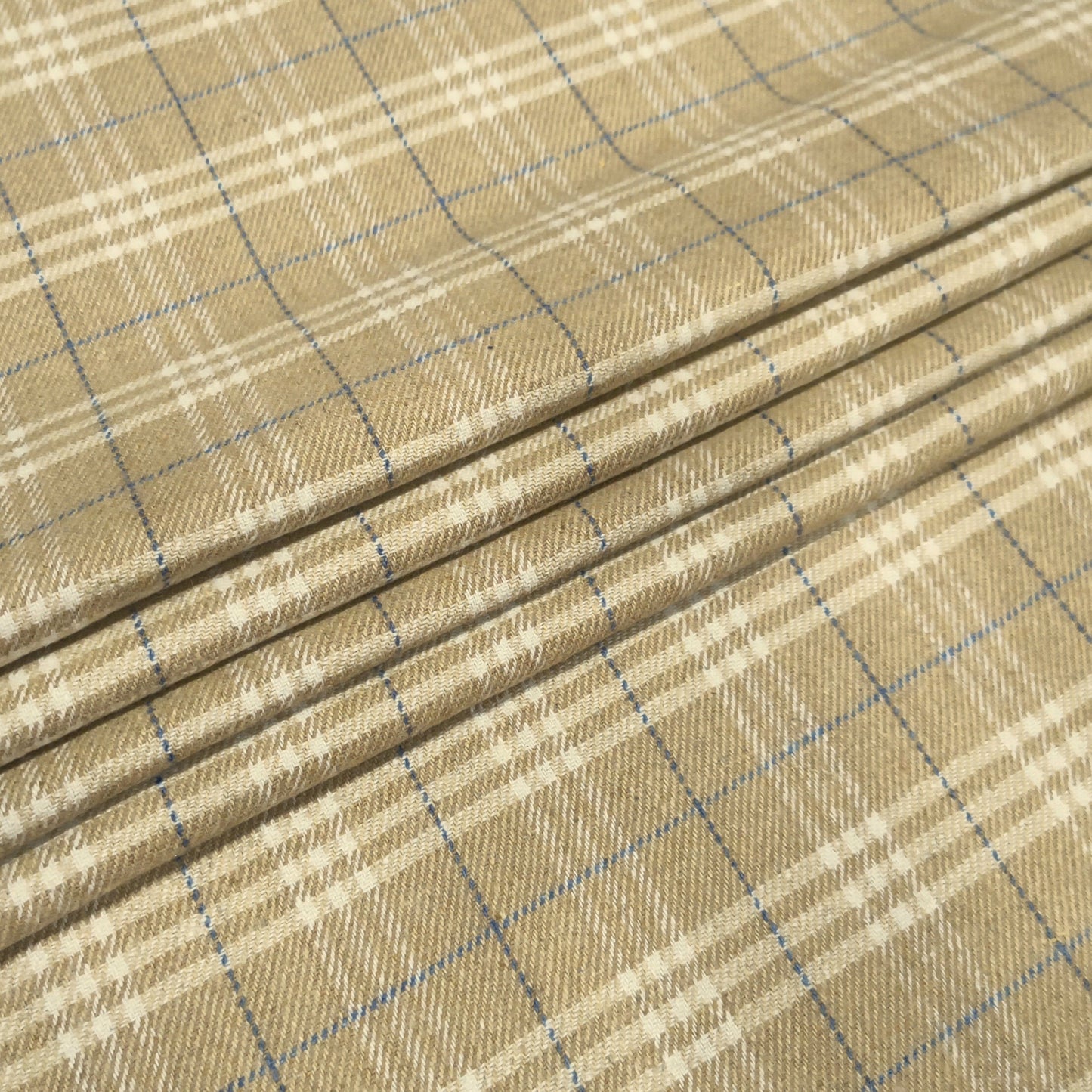 Tan Heritage Windowpane Fabric