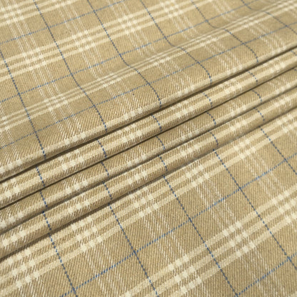 Tan Heritage Windowpane Fabric