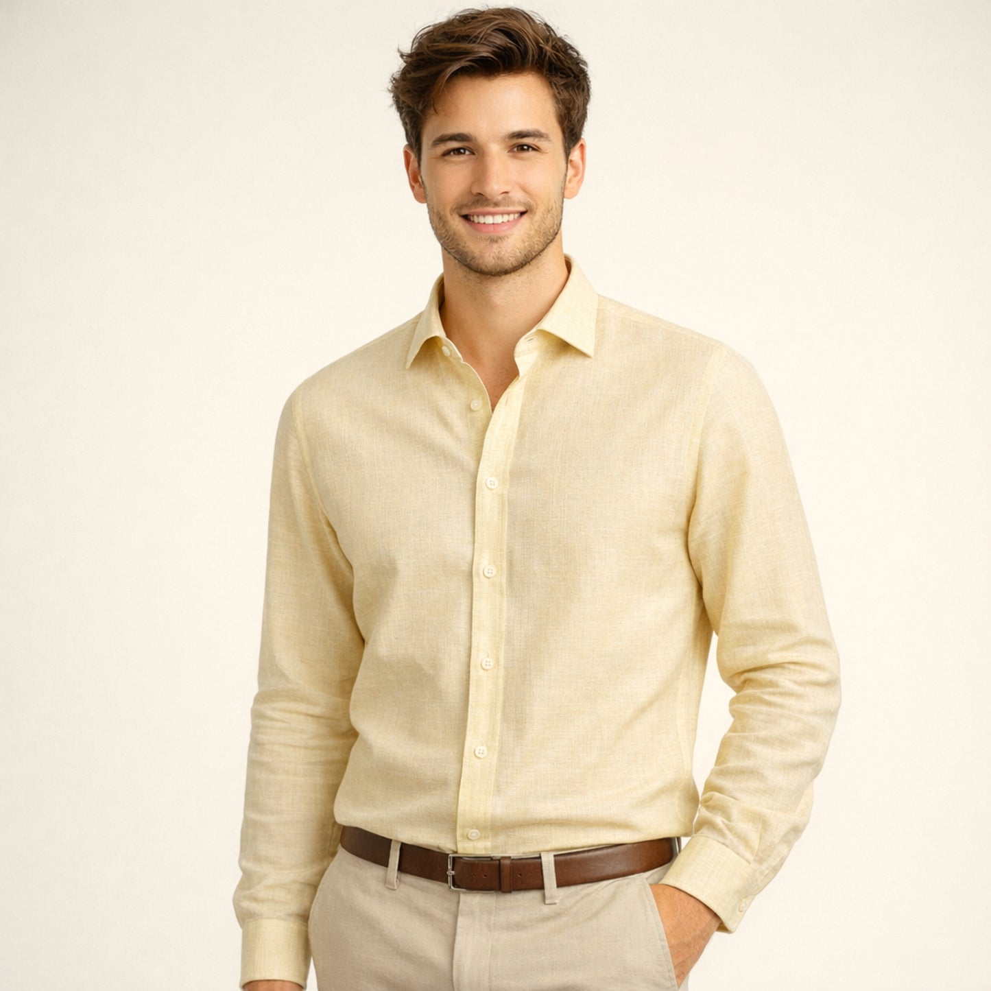 Ivory Sand Linen Fabric