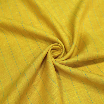 Saffron Gold Stripe Linen Fabric