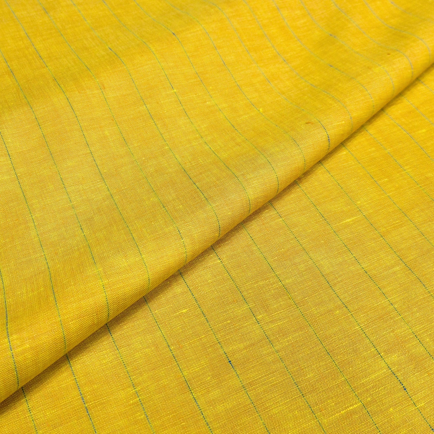 Saffron Gold Stripe Linen Fabric
