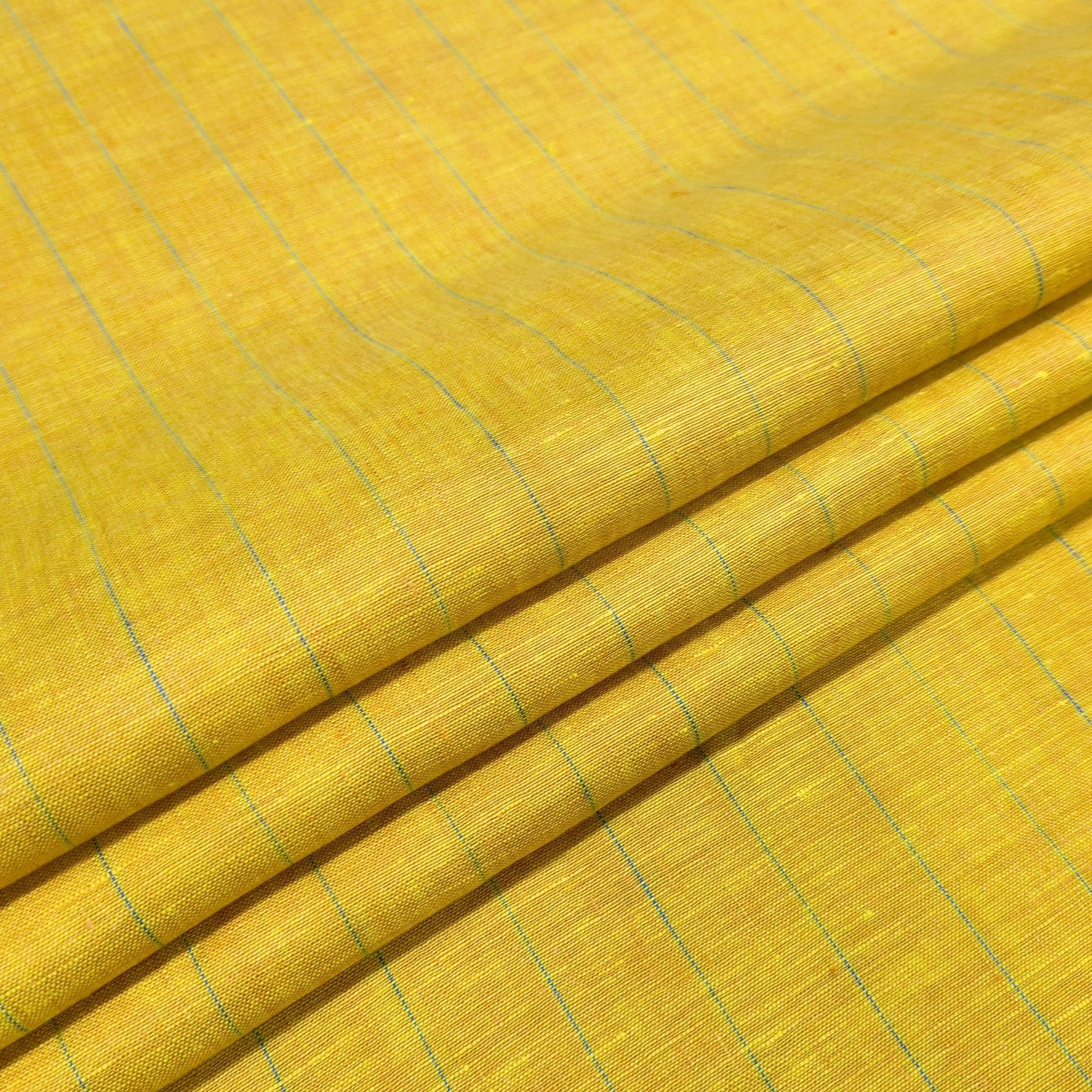Saffron Gold Stripe Linen Fabric