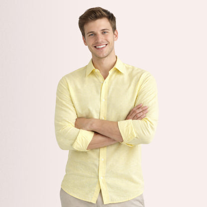 Lime Tint Linen Fabric