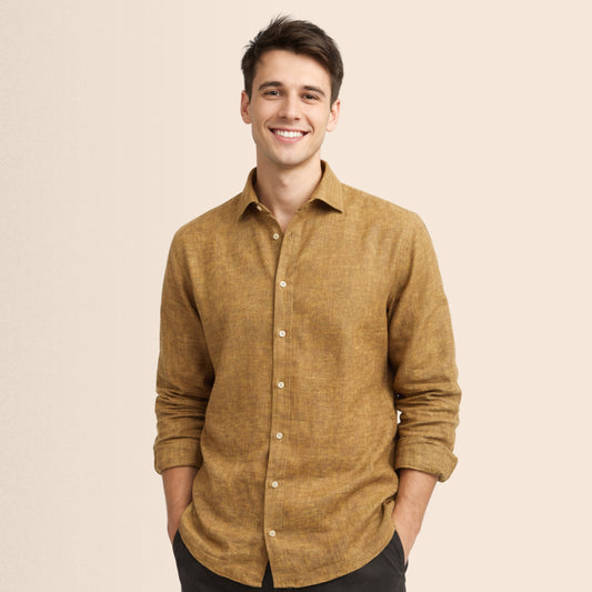 Cocoa Brown Linen Fabric