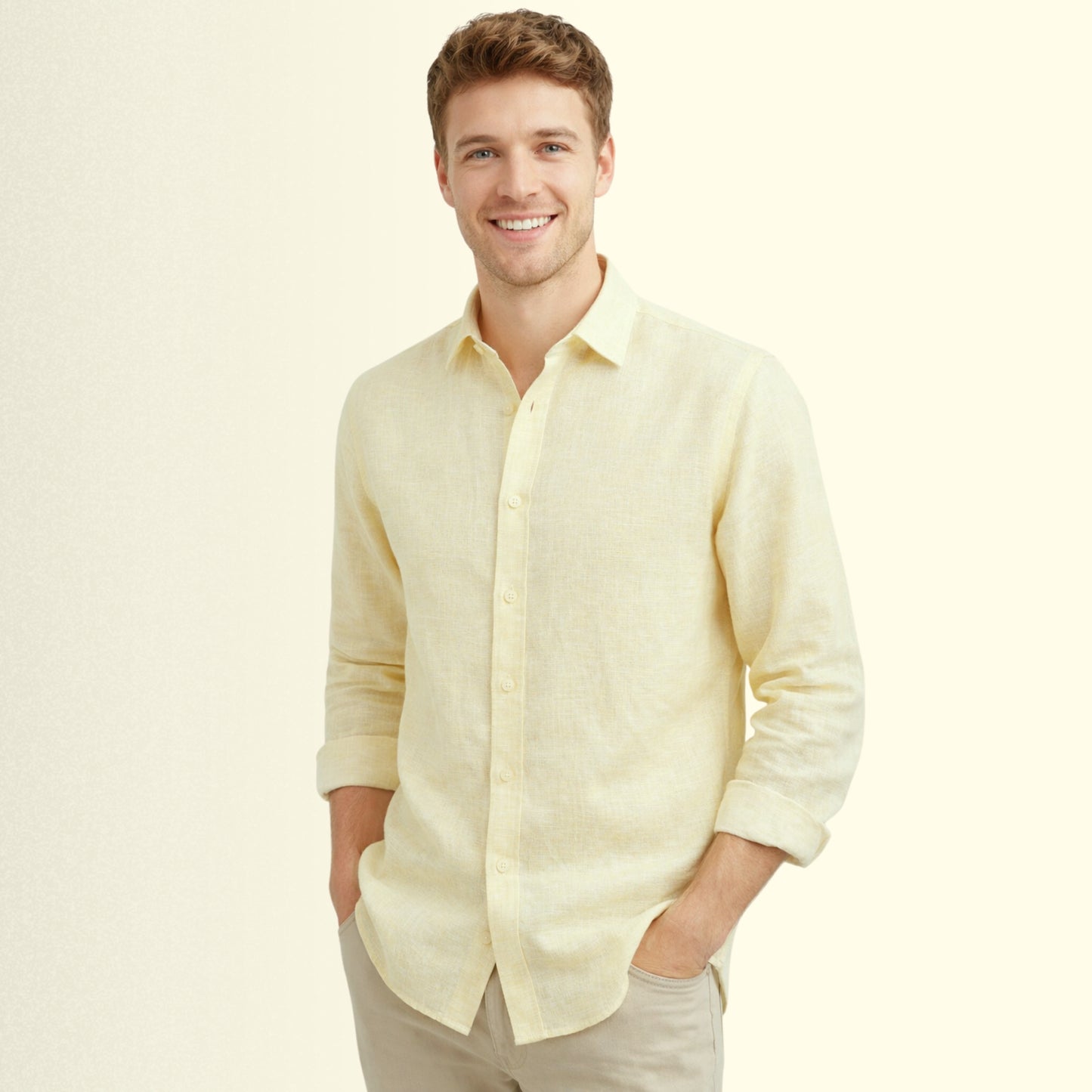 Sunlit Cream Linen Fabric