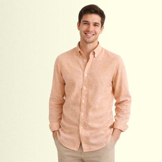 Blush Gold Linen Fabric