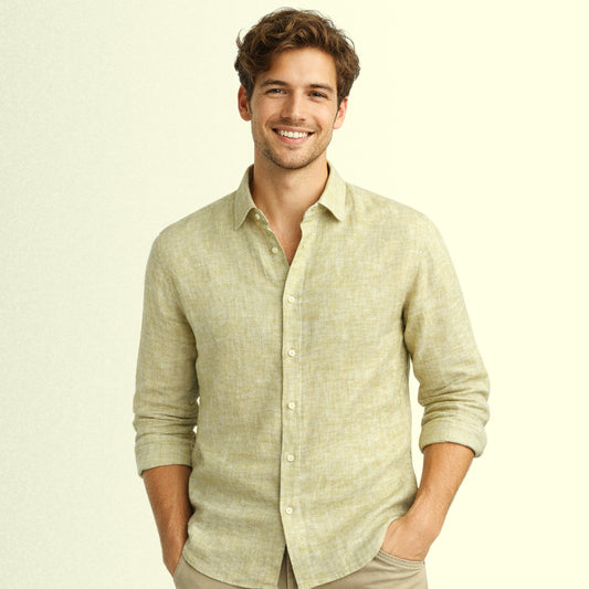 Olive Mist Linen Fabric