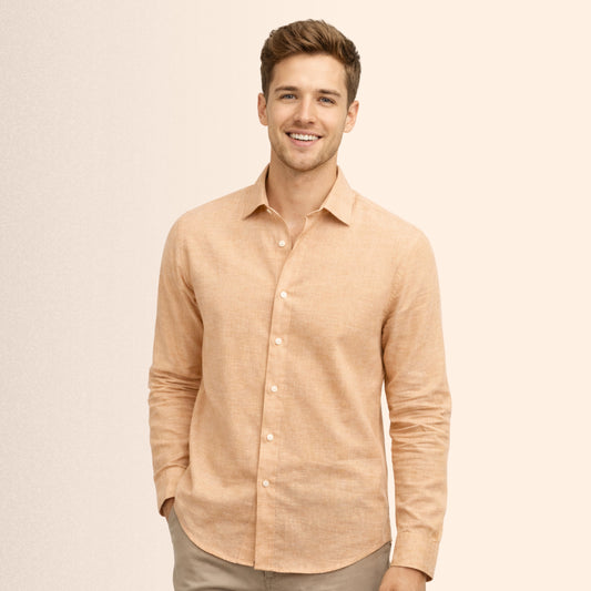 Peach Sand Linen Fabric