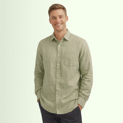 Olive Whisper Linen Fabric
