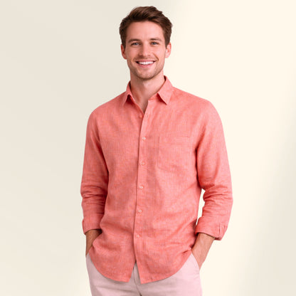 Sunset Blush Linen Fabric