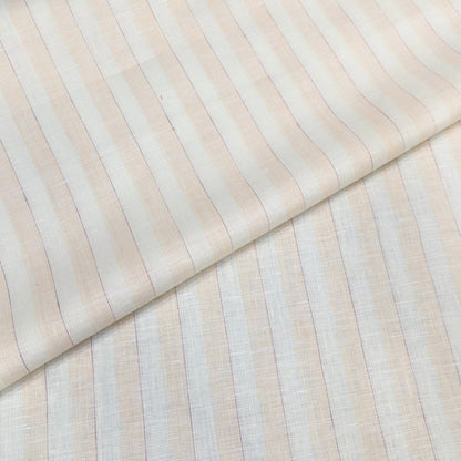Ivory Sand Stripe Linen Fabric