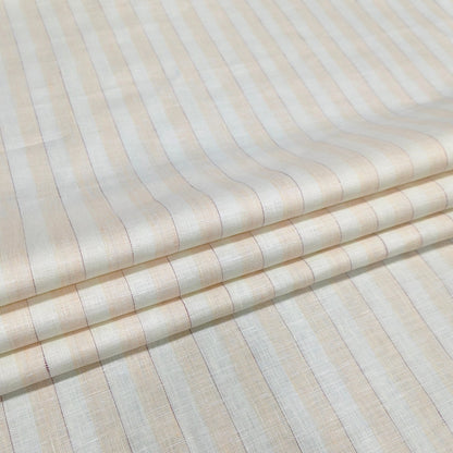 Ivory Sand Stripe Linen Fabric