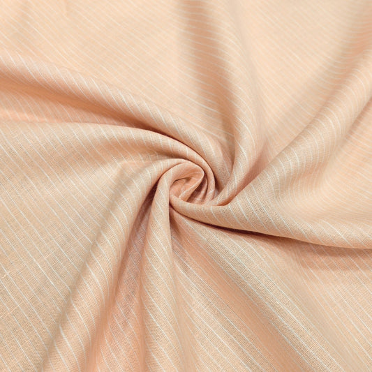 Sunlit Peach Stripe Linen Fabric