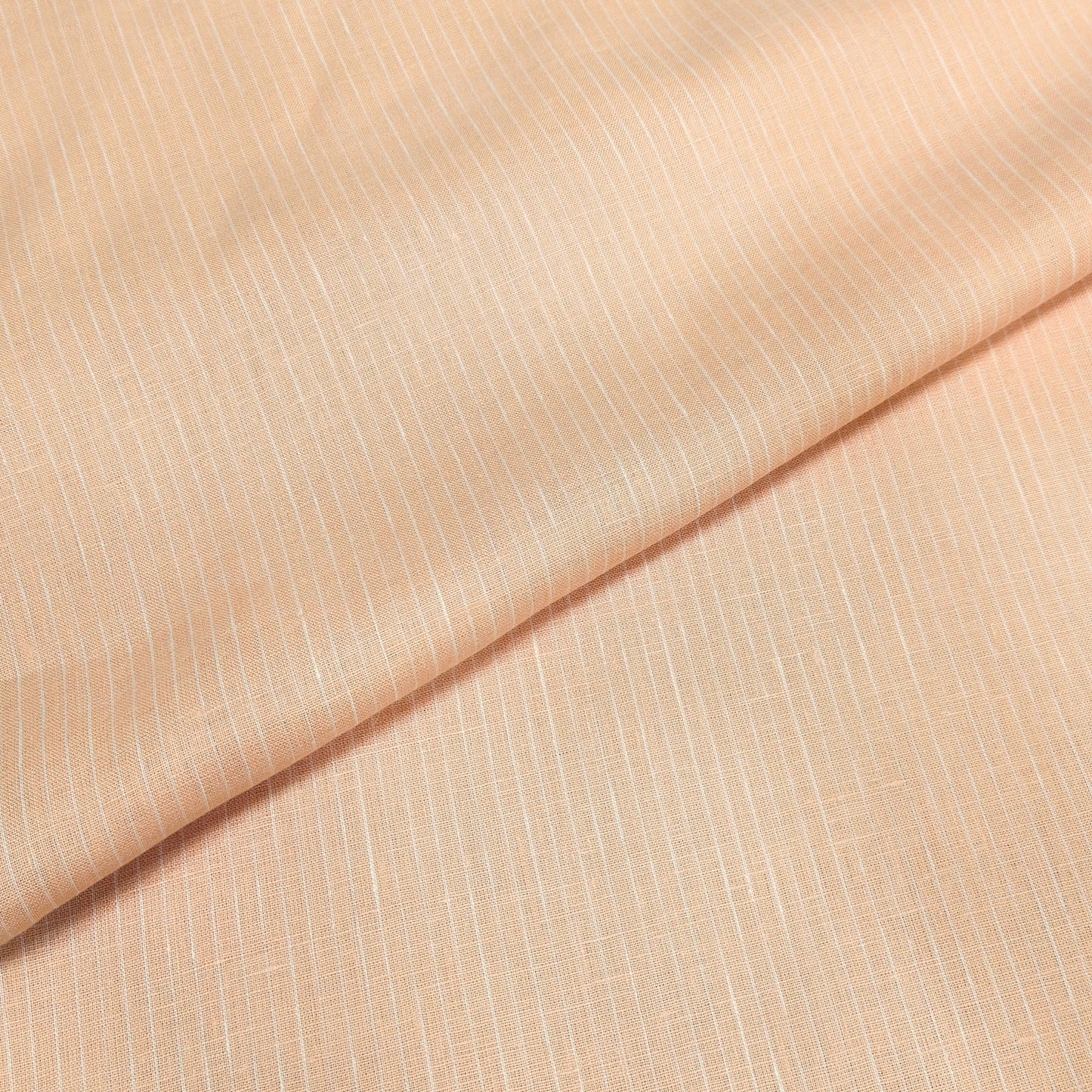 Sunlit Peach Stripe Linen Fabric