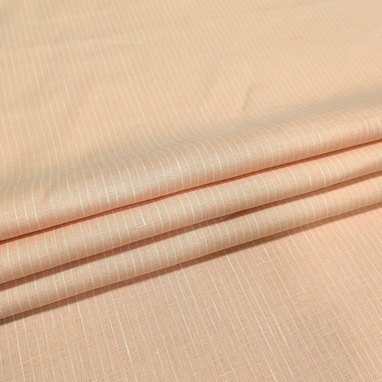 Sunlit Peach Stripe Linen Fabric