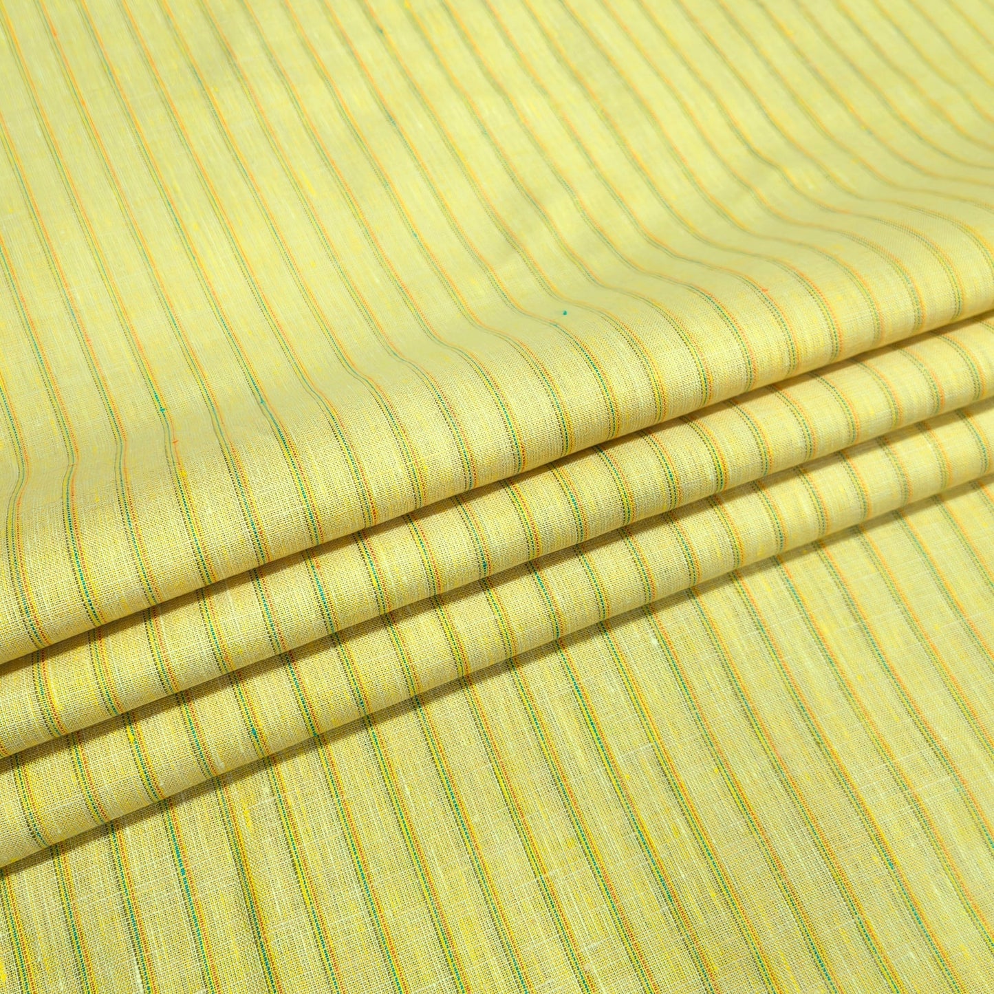 Citrus Meadow Stripe Linen Fabric