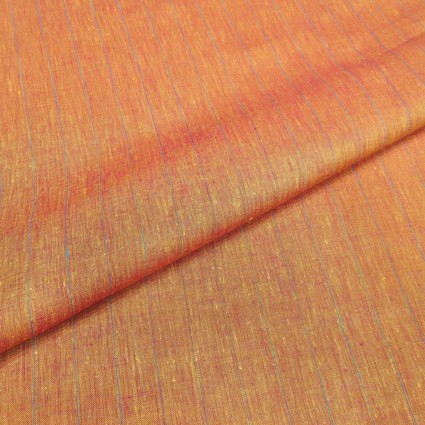 Sunset Rust Stripe Linen Fabric