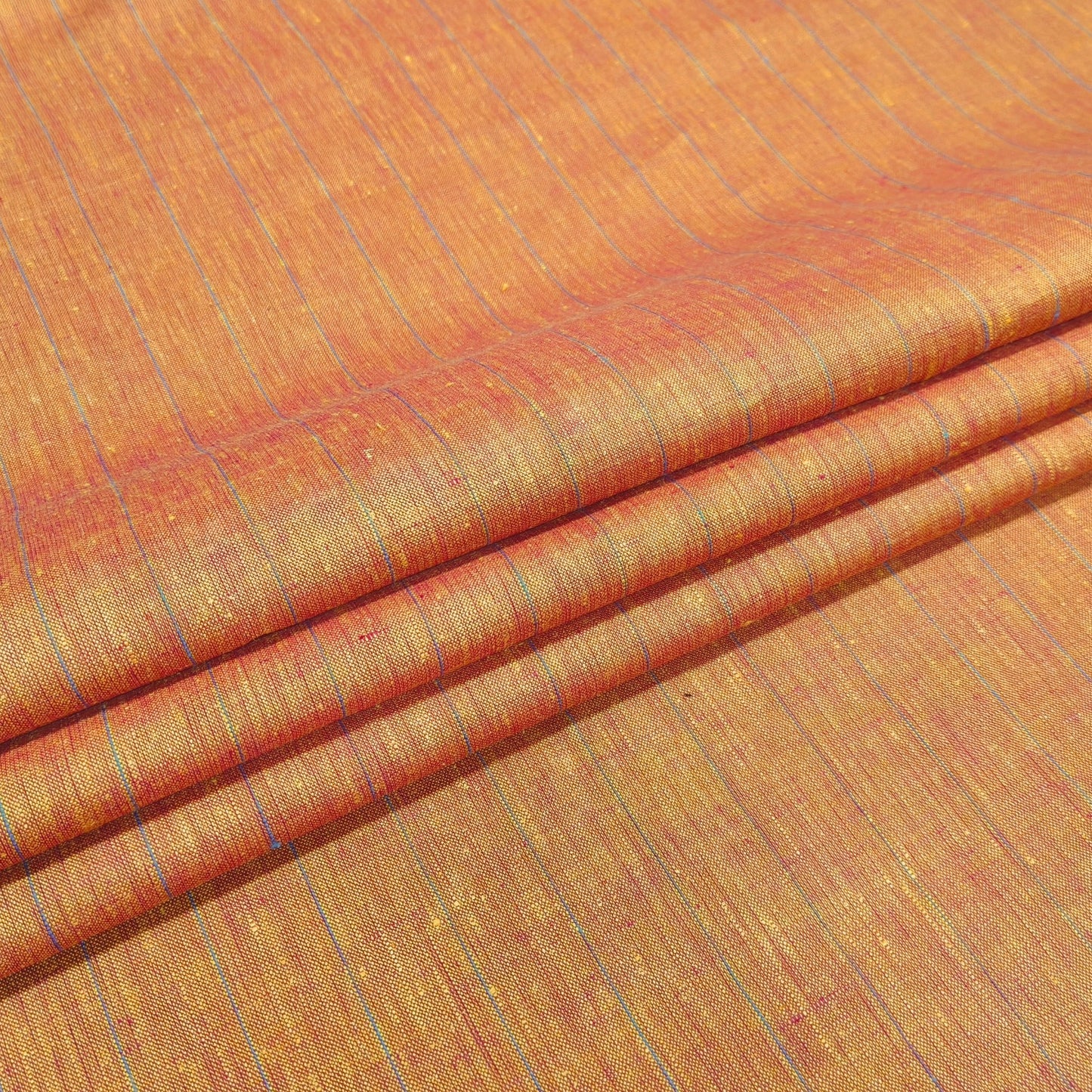 Sunset Rust Stripe Linen Fabric