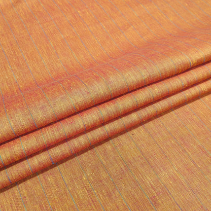 Sunset Rust Stripe Linen Fabric