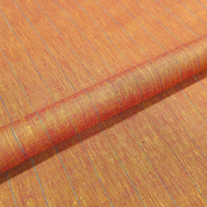 Sunset Rust Stripe Linen Fabric